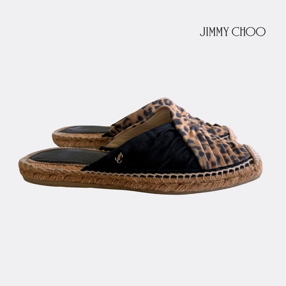 Jimmy Choo Leopard Print Espadrille Flat Sandals / Mules Size EU 38 - Picture 7 of 10